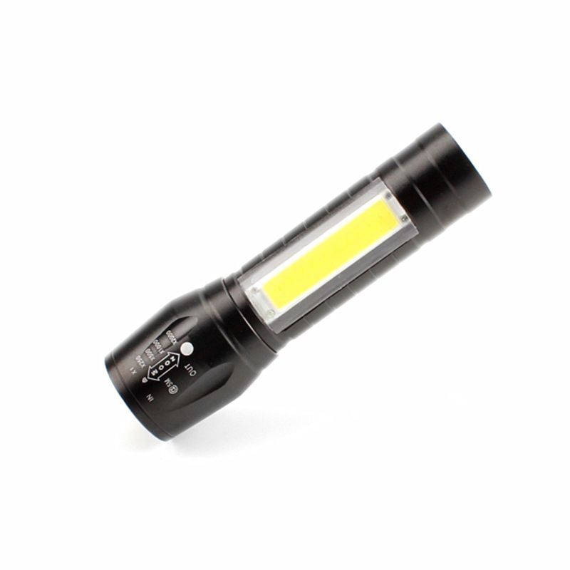 Mini USB rechargeable COB flashlight adjutable zoom aluminium alloy Q5 torch portable outdoor camping lamp 3W built in battery flashlights lights with