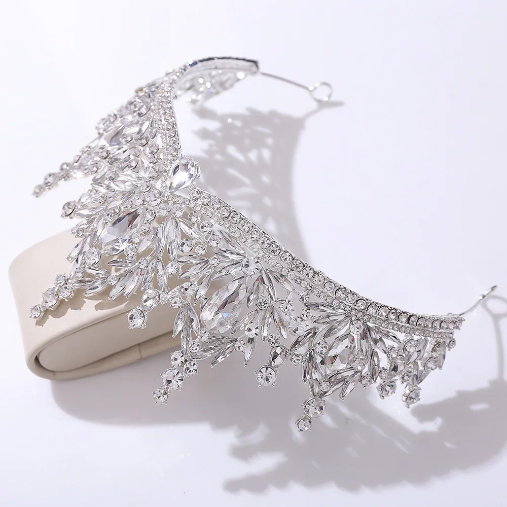 KMVEXO Vintage Golden Bride Queen Crown Princess Headwear Headband Wedding Hair Jewelry Bridal Tiaras Headpieces 240311