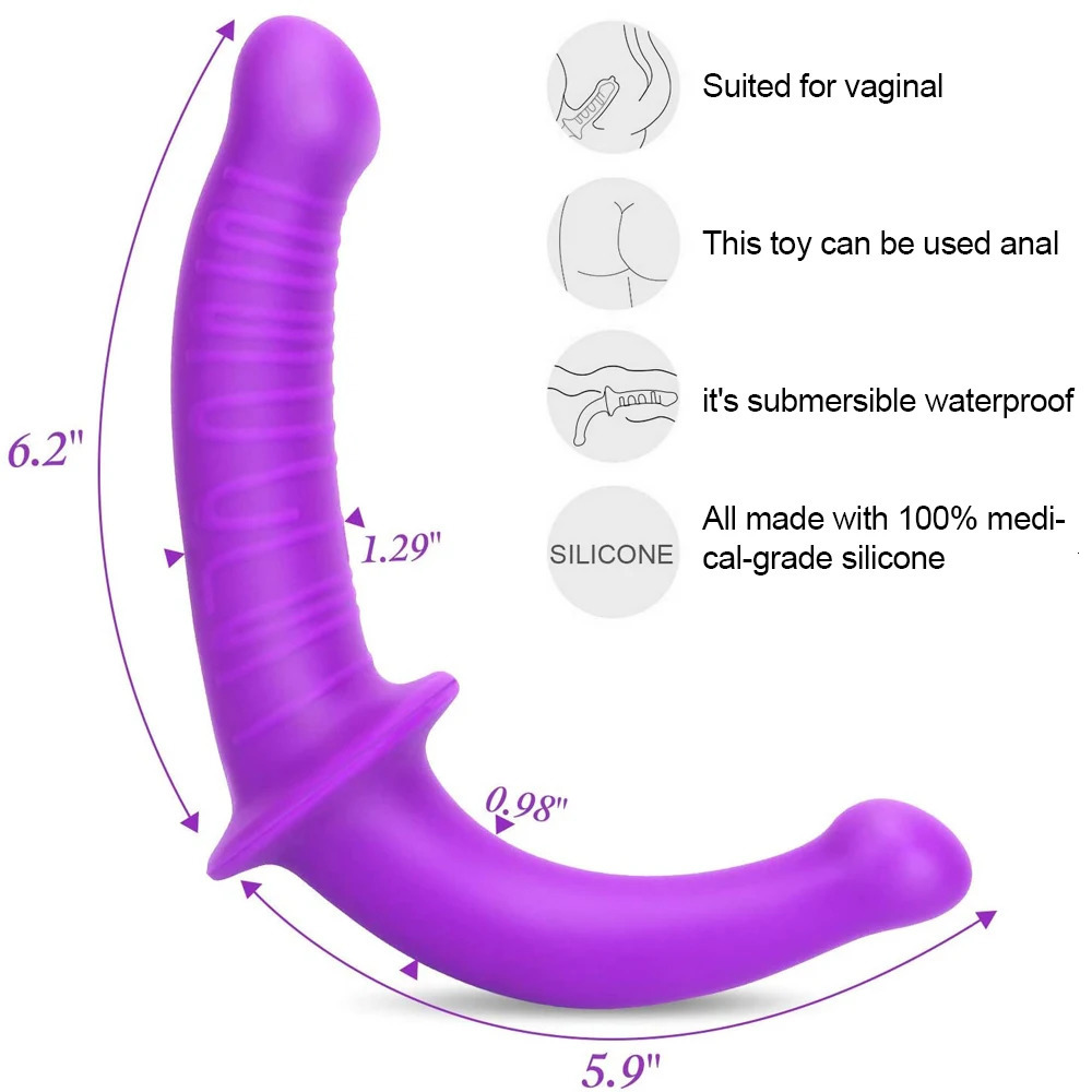 Strapless Strapon Realistic Silicone Dildo for Anal Vagina Stimulation Double Side Adult Sex Toy Male Female Lesbian Couple 240312