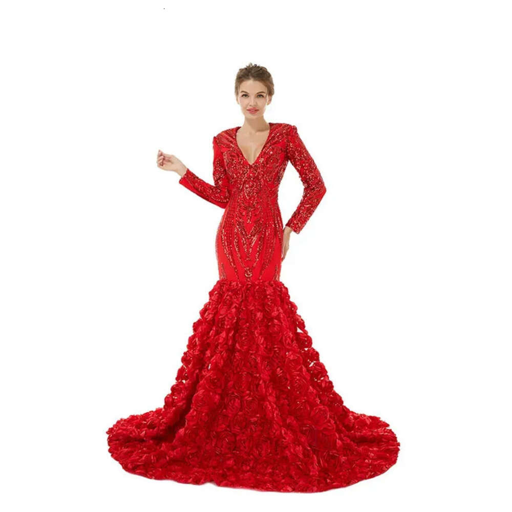 Sleeve Vintage Long Bury Royal Blue Prom Dresses Sexy Mermaid V Neck Ruched Lace Flowers Evening Gowns Formal Ocn Vestidos BM estidos