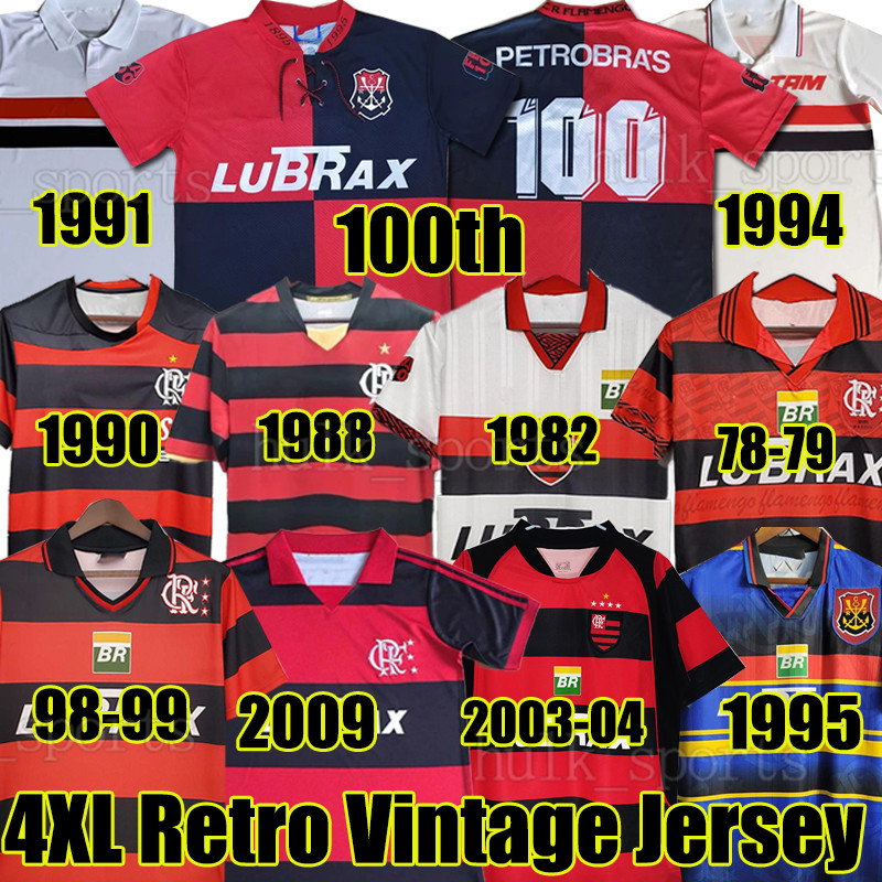 4XL Retro flamengo 100th soccer jerseys 1994 78 79 92 93 95 98 99 2000 01 02 03 04 07 2008 09 14 15 Vintage Classic Flemish football shirt ROMARIO BEBETO uniforms