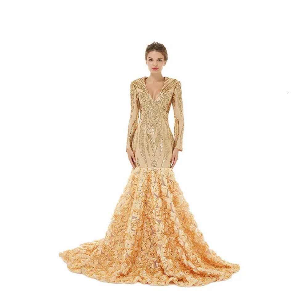 Sleeve Vintage Long Bury Royal Blue Prom Dresses Sexy Mermaid V Neck Ruched Lace Flowers Evening Gowns Formal Ocn Vestidos BM estidos