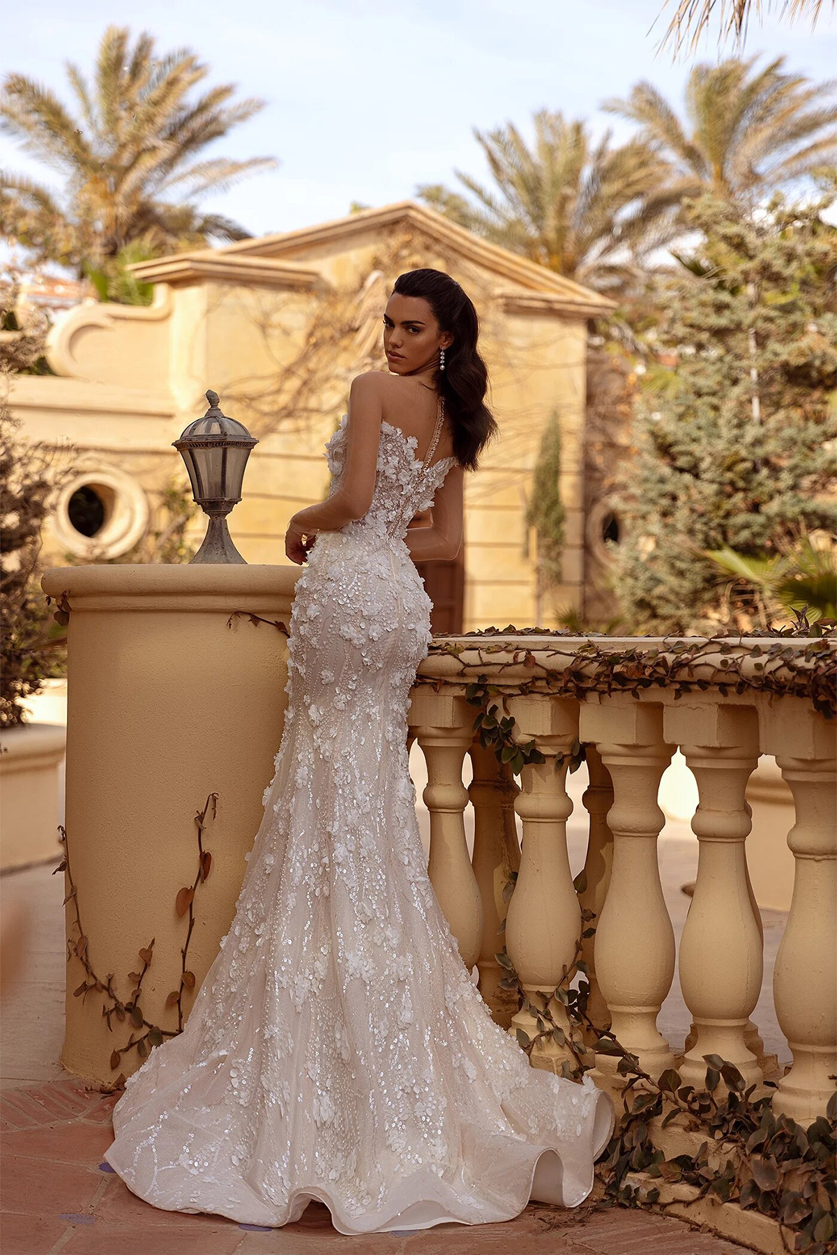 Appliques Fancy D Ral Wedding Dresses Sequins Mermaid Bridal Gowns Lace Illusion Slim Custom Made Sleeveless Vestidos De Novia 6660311