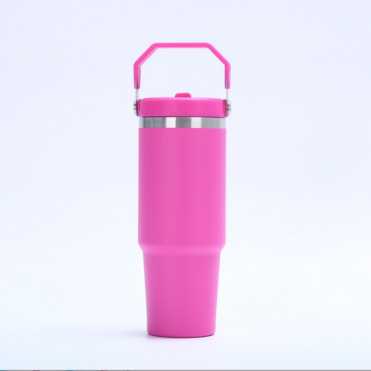 30oz matte tumbler with flip straw school macaron color double wall 304 Stainless Steel Insulated Travel Mug for custom DIY
