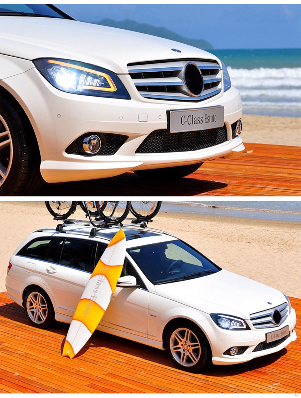 For Benz W204 Headlights 2007-2010 C Class LED Car Lamps Daytime Running Lights Dynamic Turn Signals Car Accessories