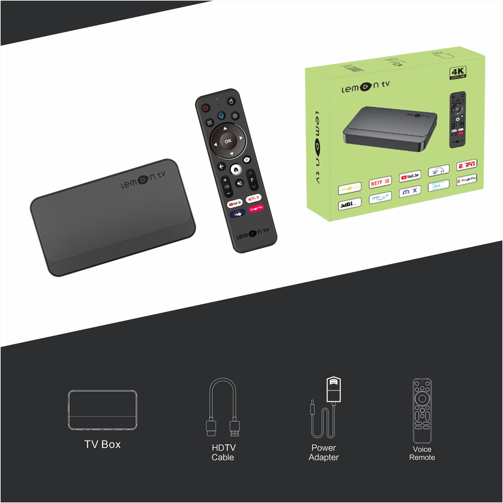 Ship From france Lemon TV Smart TV Box Android 10.0 Allwinner H313 Quad Core 2.4G/5G WIFI6 Bt 4K Media Player 2GB+8GB Set Top Box