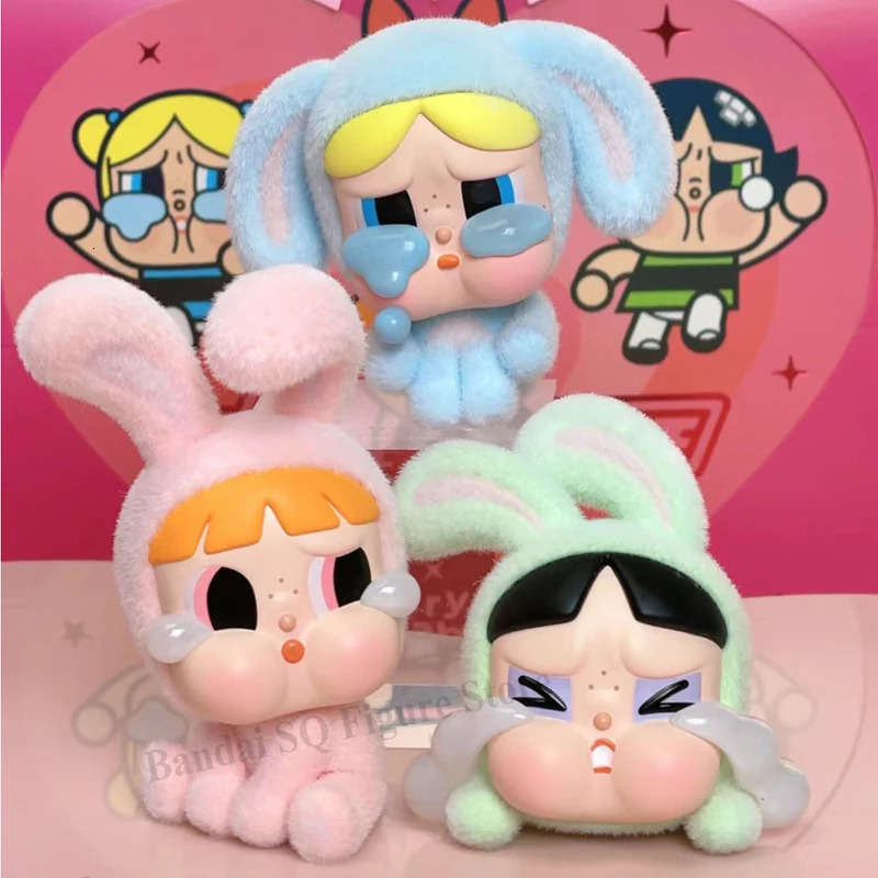 Pop Mart Crybaby X Powerpuff Girls Blind Box Blossom Bubbles Buttercup Mysterious Surprise Box Figure Pvc Model Statue Doll Toy 240315