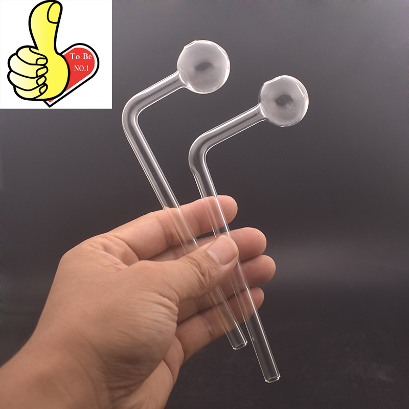 Wholesale Thick heady Smoking straw pipes 13cm Thick heady Glass oil burner pipe for penis water dab rig bong