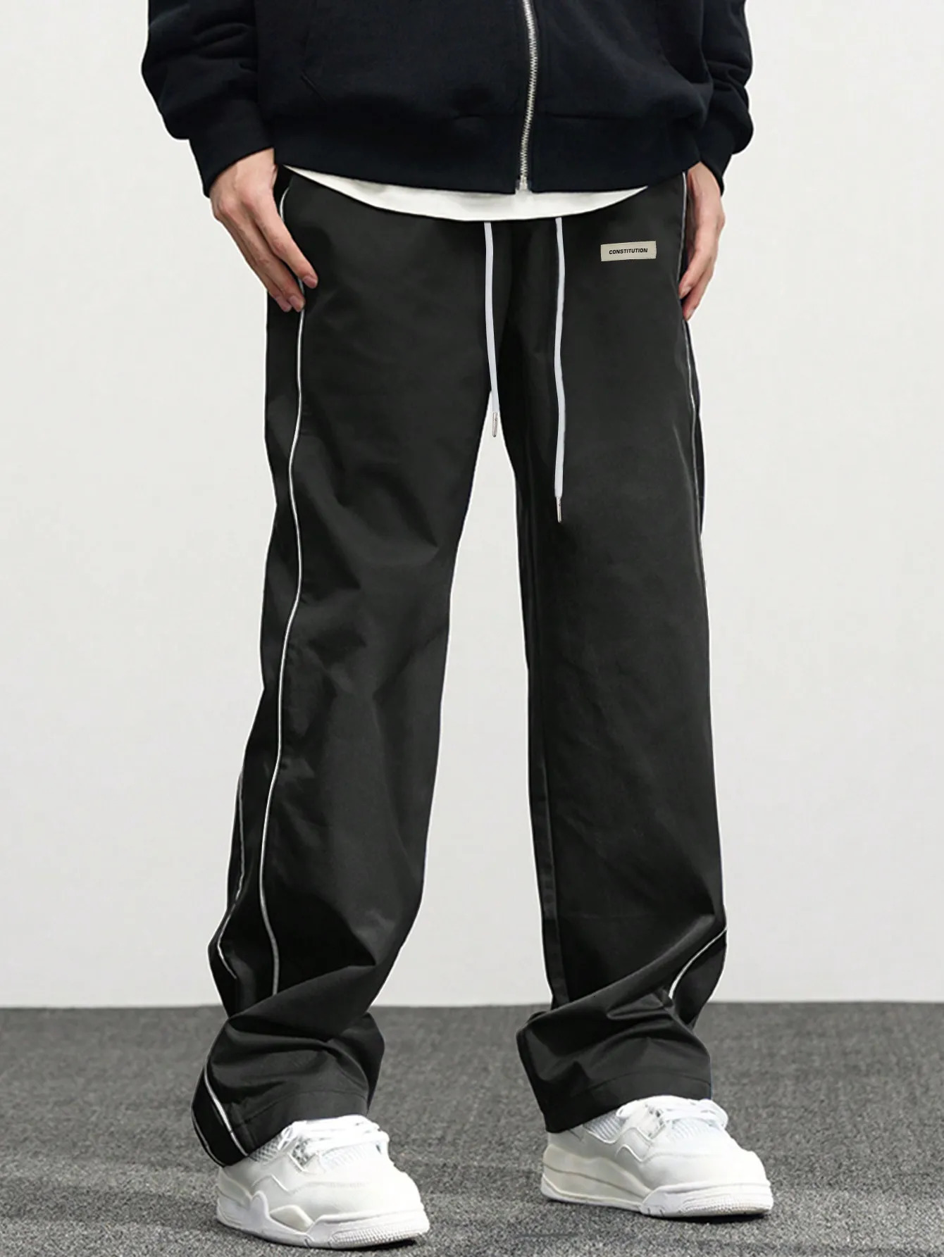 Casual Cotton Cargo Pants For Men Mens Loose With Side Pockets Long Trousers Street Everyday Jogger Out 240318