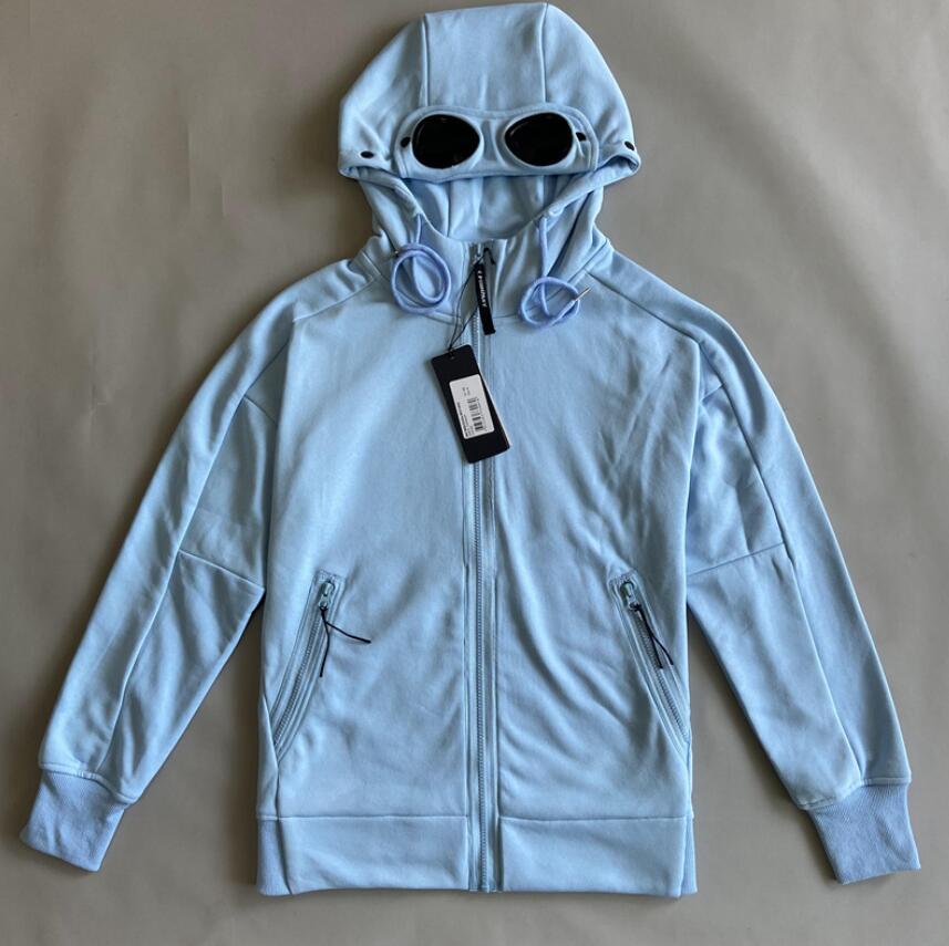 Two lens hoodies casual zipper sweatshirts loose men coat size M-XXL black grey