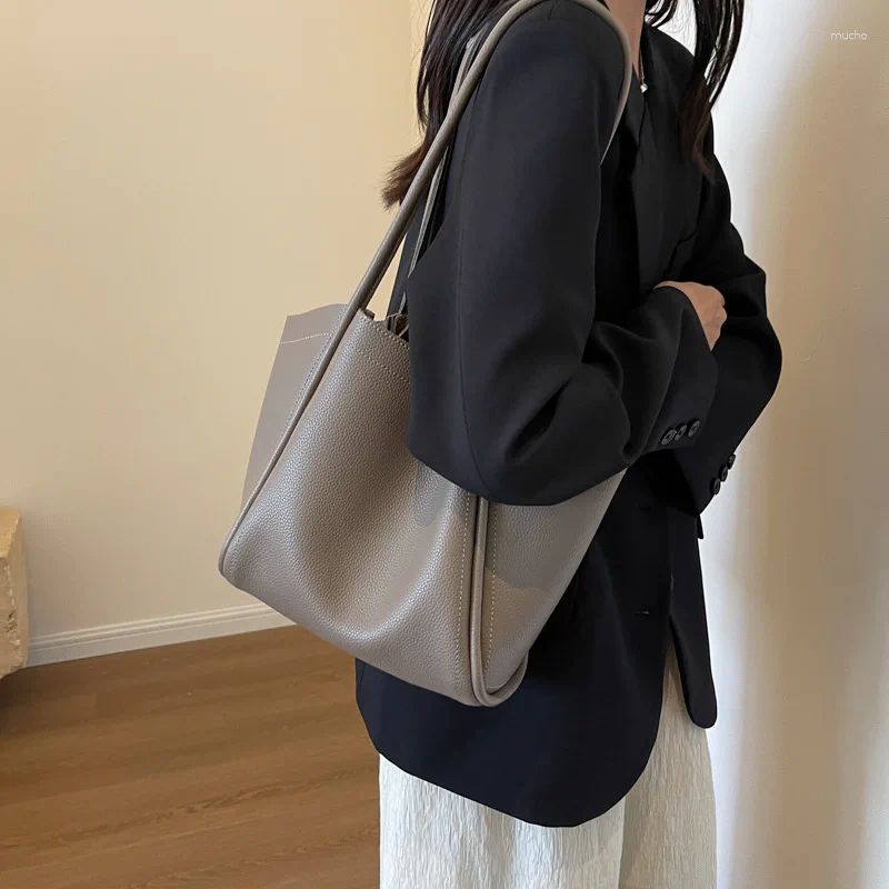 Evening Bags Vintage Women Shoulder PU Ladies Hand Bag Casual Big Tote Large Capacity 2024 Female Commuting Handbag Bolsa