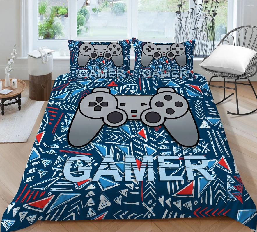 Bedding Sets Gamer Gamepad Duvet Cover Set for Boys Girls Kids 3D Gaming Geometric Comforter &pillowcases Bedroom Decor