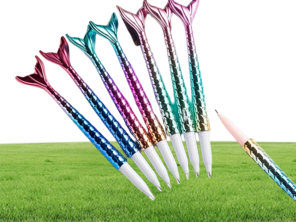 Mermaid Pen Gift Stationery Fish Ballpoint Pens Creative Office Business Supplies Students Prize black blue ink 1mm 05mm