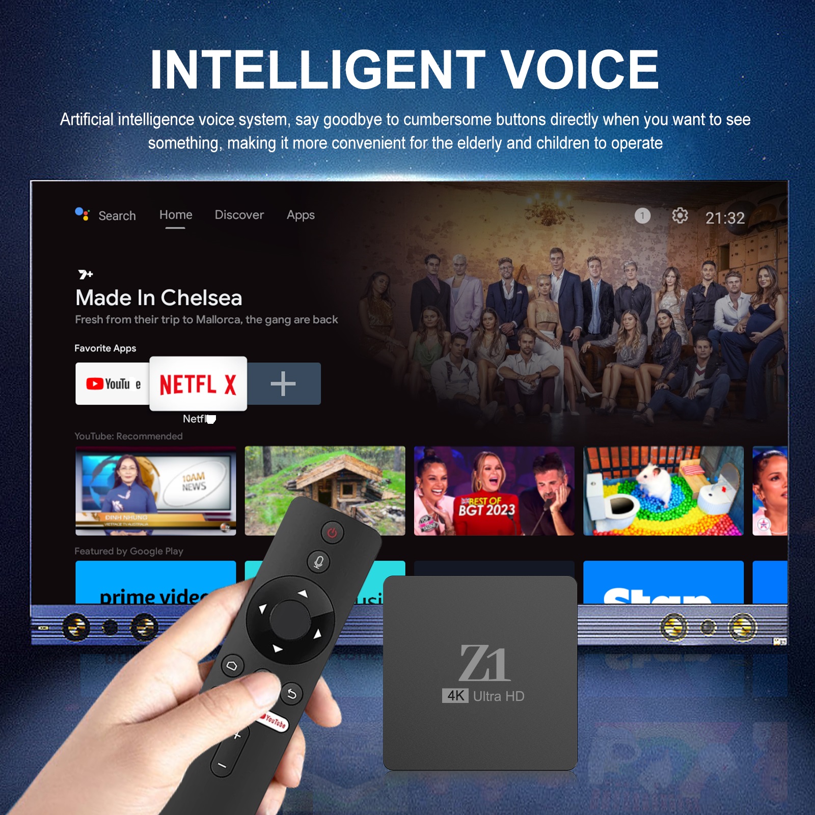 Z1 ATV Box Android 11 2.4G/5G WIFI 4K HD Allwinner TV Box H313 2GB16GB Hot Android OTT tv Box
