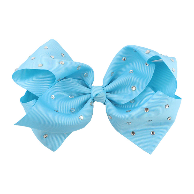 8 Inch JOJO Rhinestone Hair Bow With Clip For School Baby Children Pastel Bow 16 Colors Kids Hair Accessories