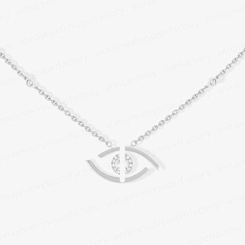 Moissanite hip-hop style Jewelry Senior Designer Sier Rose Gold Romantic M Series Pendant Asymmetric Necklace Single Three Dia Sliding Women's We