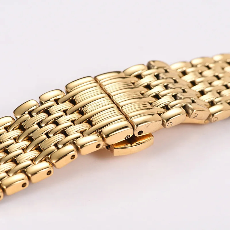 High quality 14MM 16MM 18MM 20MM 22MM Stainless Steel Watch Strap For WomenMen band Silver Gold Rose watch bracelet 240311