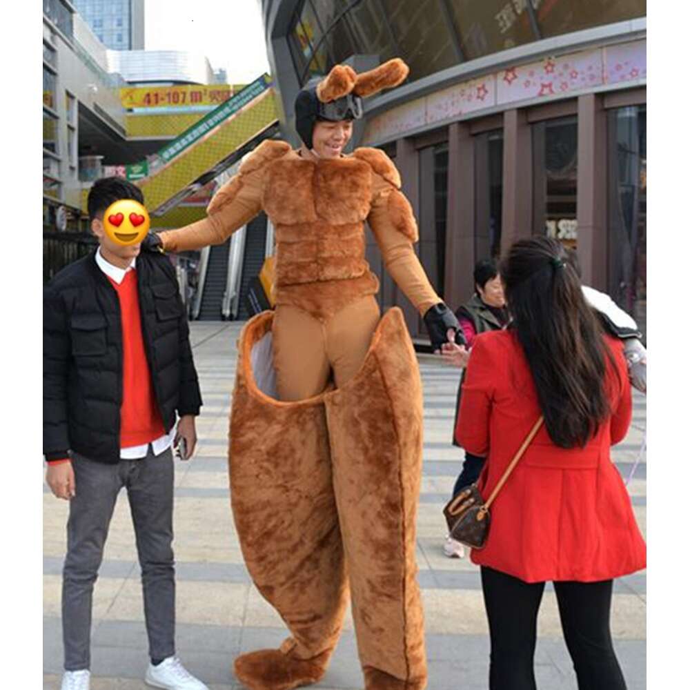 Mascot Costumes Adult Walking Stilt Kangaroo Costume Funny Animal Character Mascot with Stilts Carnival Fancy Dress for Entertainments