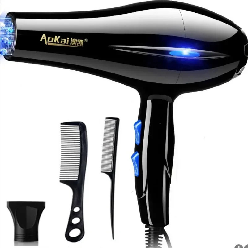Professional Powerful Hair Dryer Fast Styling Blow Dryer And Cold Adjustment Air Dryer Nozzle For Barber Salon Tools 240314