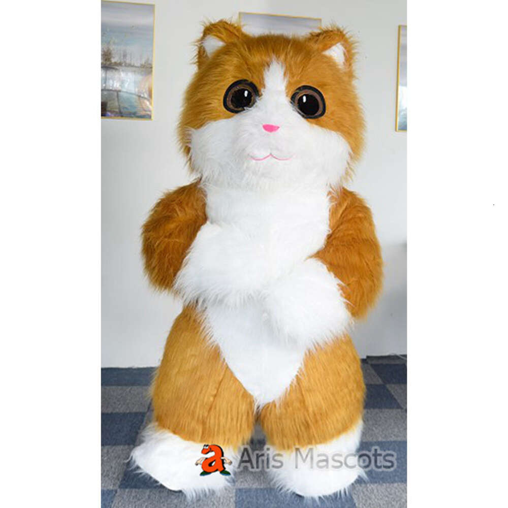 Mascot Costumes 2m/2.6m Big Funny Furry Iatable Cat Mascot Costume Events Party Adult Wearable Giant Blow Up Suit for Marketing