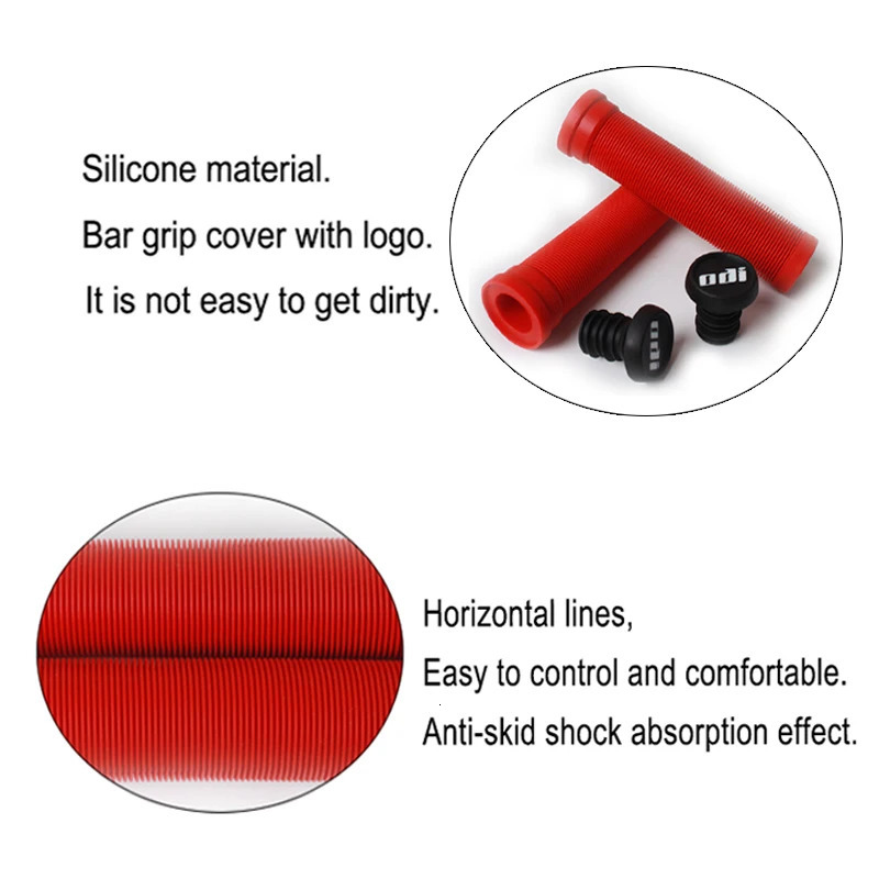 ODI Bicycle Handlebar Grips Silica Gel Grip Nonslip Shockabsorbing Cover Downhill Folding Bike 240318