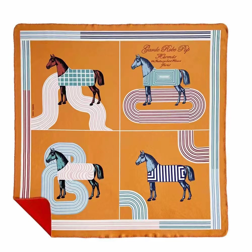 European-Style Light Horse Double-Layer Composite Brocade Fox Velvet Blankets Office Nap Blanket Model Room Sofa Blankets Decoration