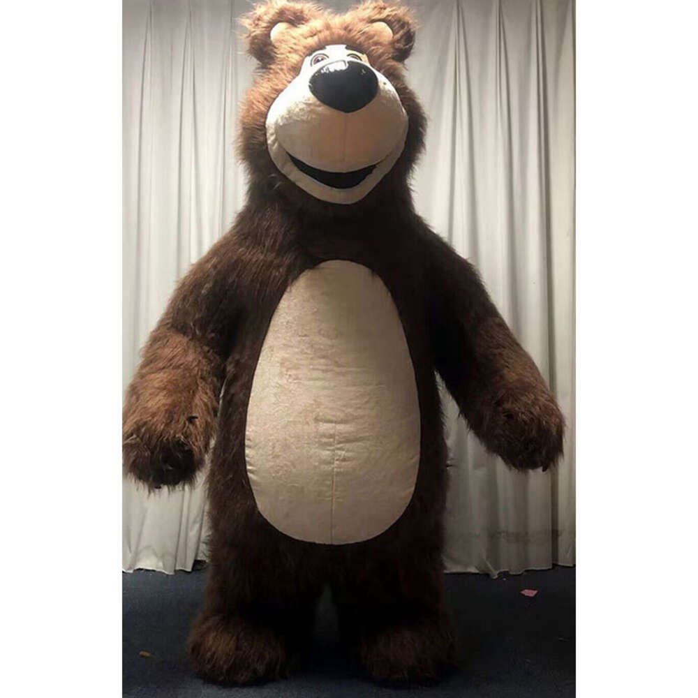 Mascot Costumes Giant Iatable Bear Mascot Costume Adult Full Blow Up Suit for Entertainment Carnival Fancy Dress Character Outfit
