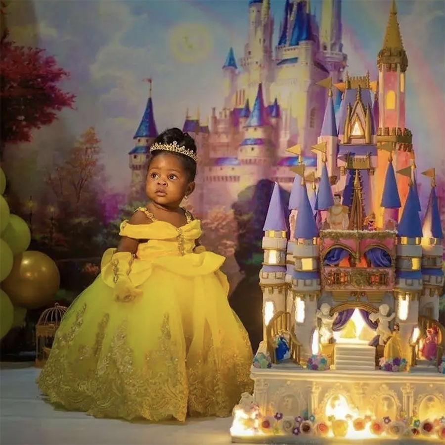 Yellow Ball Gown Flower Girl Dresses With Lace Appliques Little Girls Pageant Dress Kids Forma Birthday Gowns For Photo Shoot