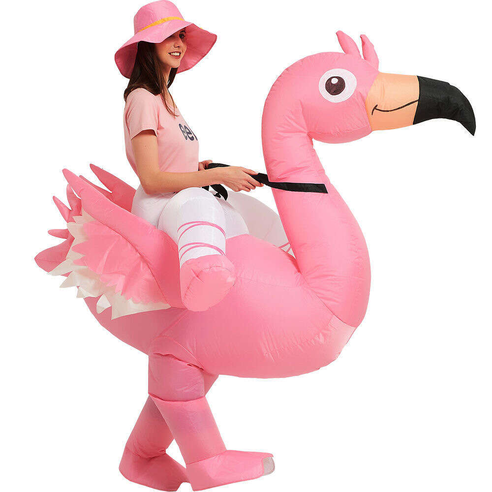 Mascot Costumes Adult Riding Costume Iatable Suit Advertising Blow Up Flamingo Dress for Entertainments
