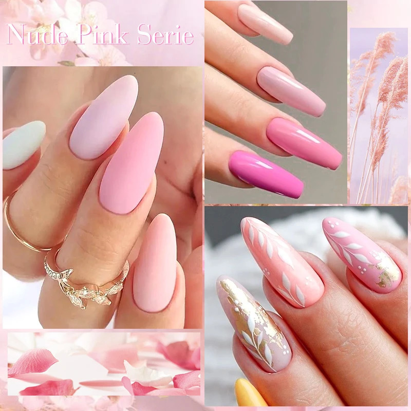 MEET ACROSS 140/9Pcs Glitter Gel Nail Polish Set Semi Permanent Hybrid Soak Off UV LED Varnish Nail Art Kits For Nails Manicure 240321