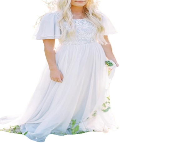 Vintage Aline Chiffon Modest Wedding Dresses With Flutter Sleeves Scoop Neck Lace Top Chiffon Skirt Bogho Informal Bridal Gowns C