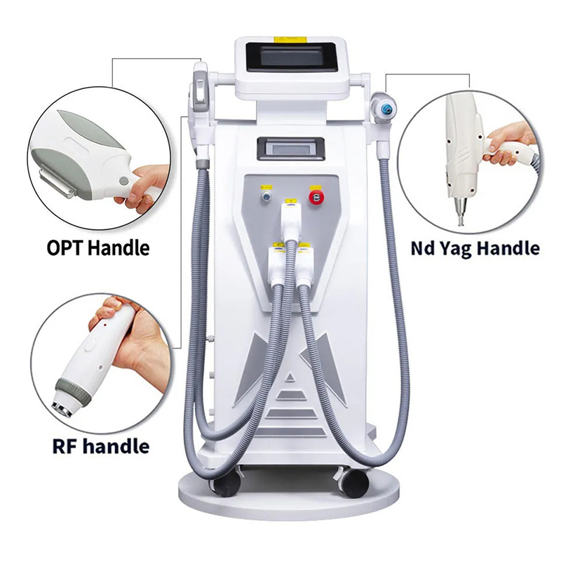 High Efficiency 3 IN 1 IPL OPT Hair Removal Machine Nd-Yag Laser Tattoo Removal RF Skin Rejuvenation Dual Screen Salon Beauty Epilator