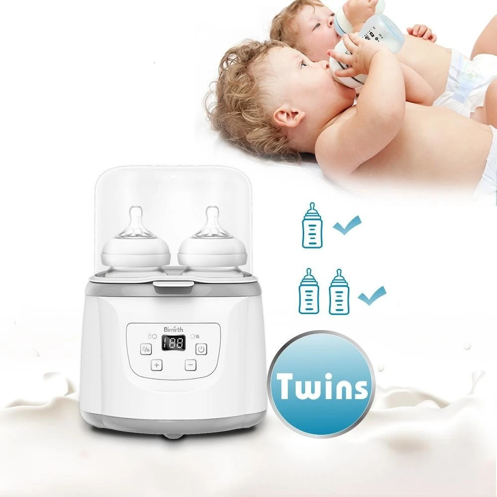 Electric Baby Double Bottle Warmer Sterilizer Defrost Formula Milk Heat Food LED Display Easy To Operate Heater 240322