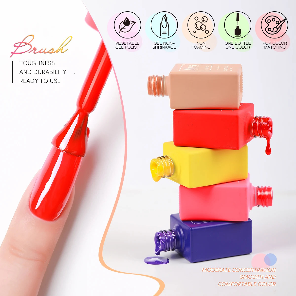 Mxsi 60 Colors Gel Nail Polish Set 15ml Glitter Soak Off UV Semi Permanent Varnish Art Salon Nail Accessories Gel Kit 240321