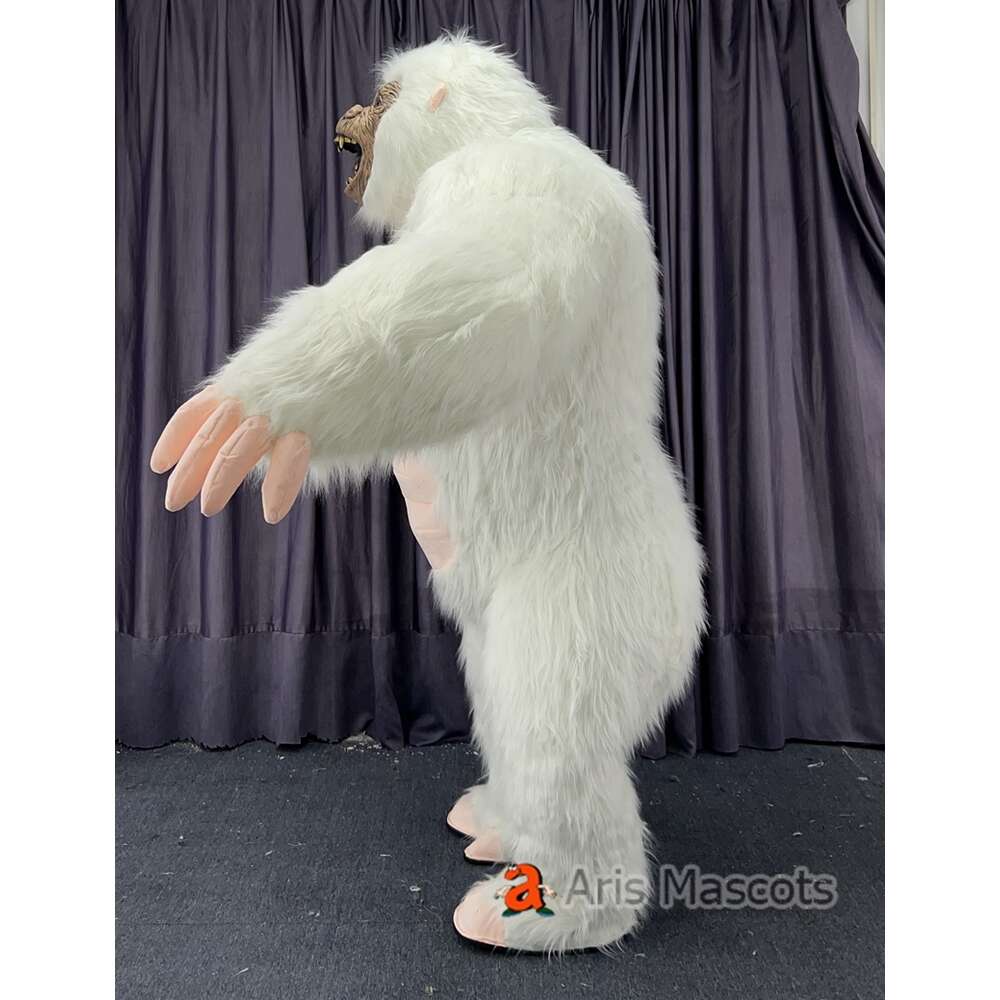 Mascot Costumes 2m/2.6m White Gorilla Iatable Costume Adult Full Body Walking Mascot Blow Up Dress Kingkong Outfit for Halloween