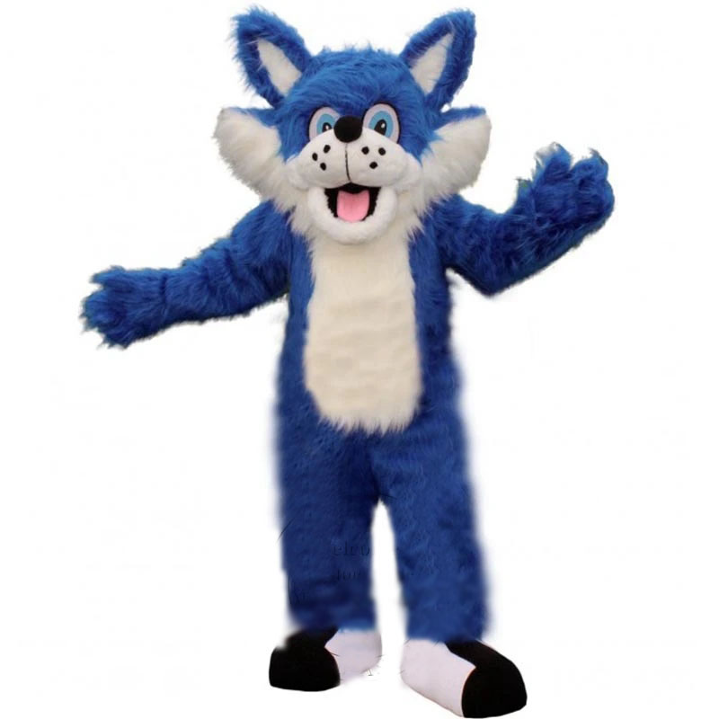 Super Cute Blue Wolf mascot costumes halloween dog mascot character holiday Head fancy party costume adult size birthday