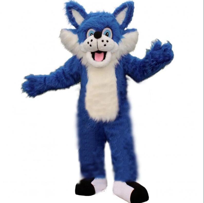 Super Cute Blue Wolf mascot costumes halloween dog mascot character holiday Head fancy party costume adult size birthday