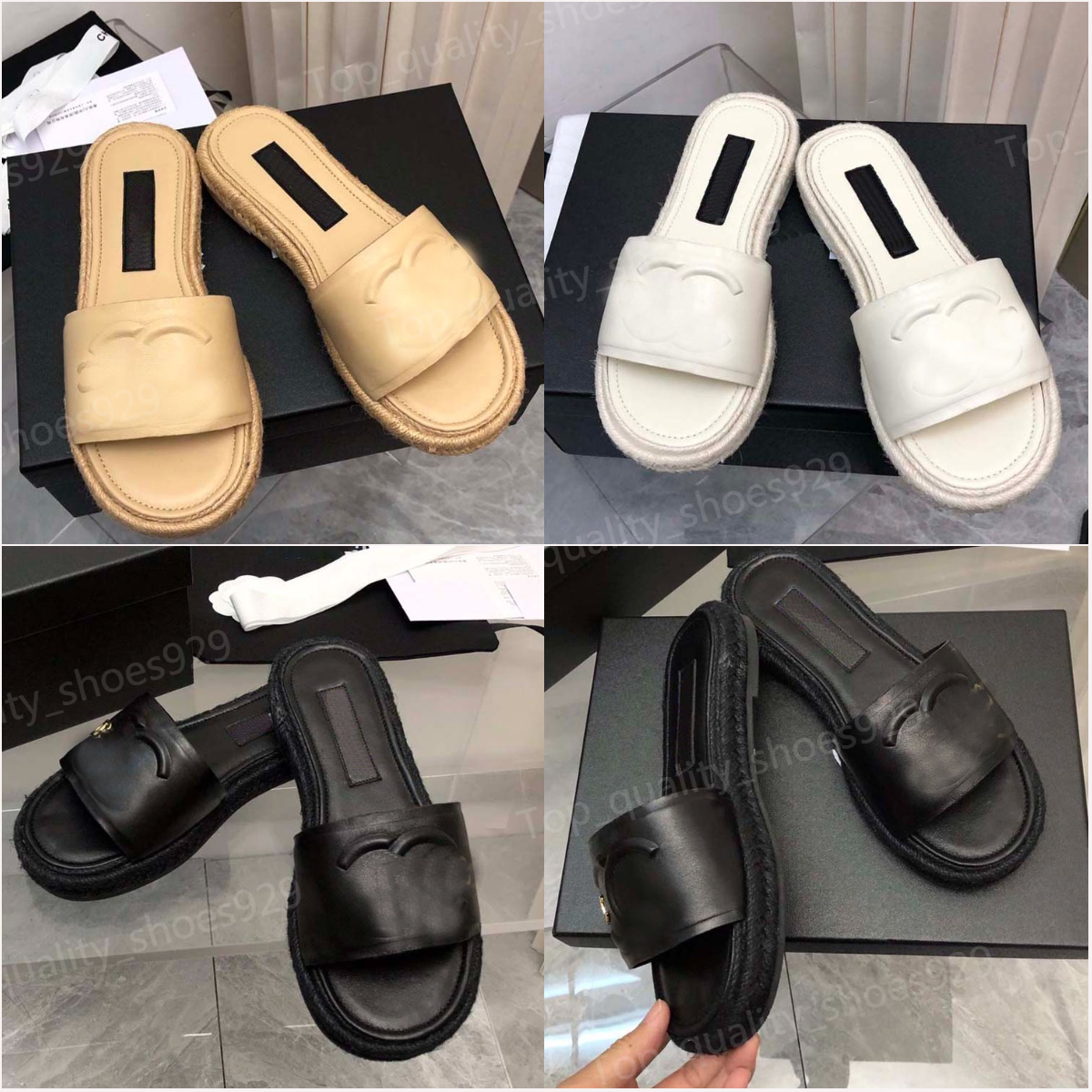 women Ladies sandals designer shoes Straw Slides Ladies sandles Fisherman Slipper Classic Flat Bottom Slippers Casual Sandals Fashion Beach sandl