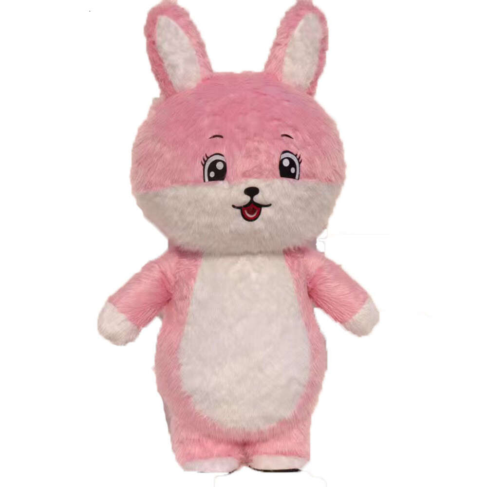 Mascot Costumes 2m/2.6m Pink Hare Mascot Costume Iatable Easter Bunny Suit Adult Full Body Blow Up Rabbit Outfit