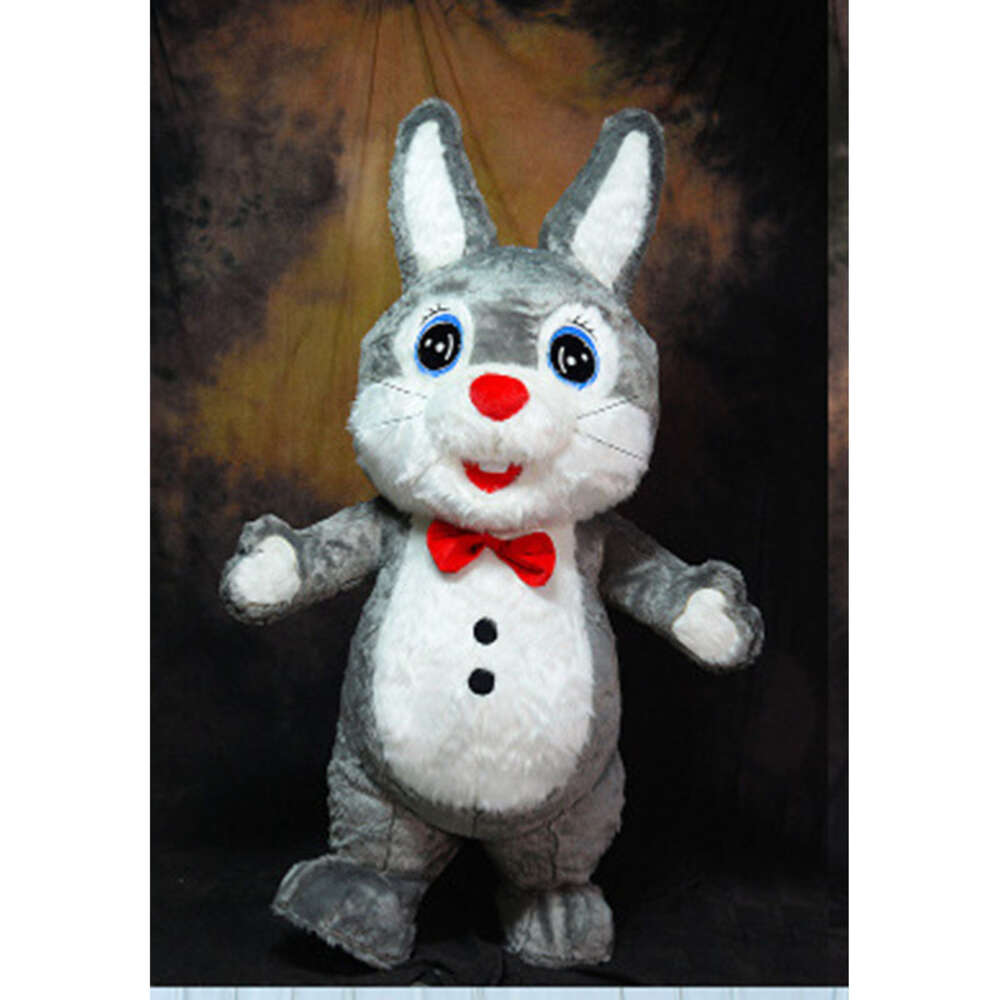 Mascot Costumes 2m/2.6m Iatable Rabbit Costume Adult Furry Hare Blow Up Mascot Suit Walking Easter Bunny Fancy Dress for Entertainments