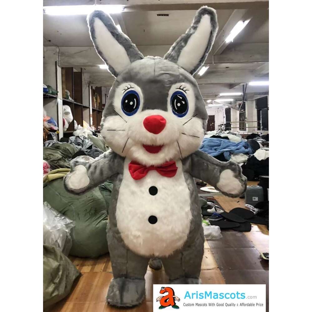 Mascot Costumes 2m/2.6m Iatable Rabbit Costume Adult Furry Hare Blow Up Mascot Suit Walking Easter Bunny Fancy Dress for Entertainments