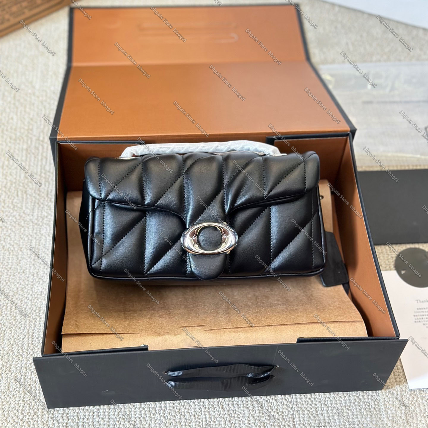 Luxury Designer Tabby All Black Chain Bag Women Fashion Genuine Leather Shoulder Bags Clutch Pochette High Quality Messenger Purses Famous Brand Crossbody Wallet