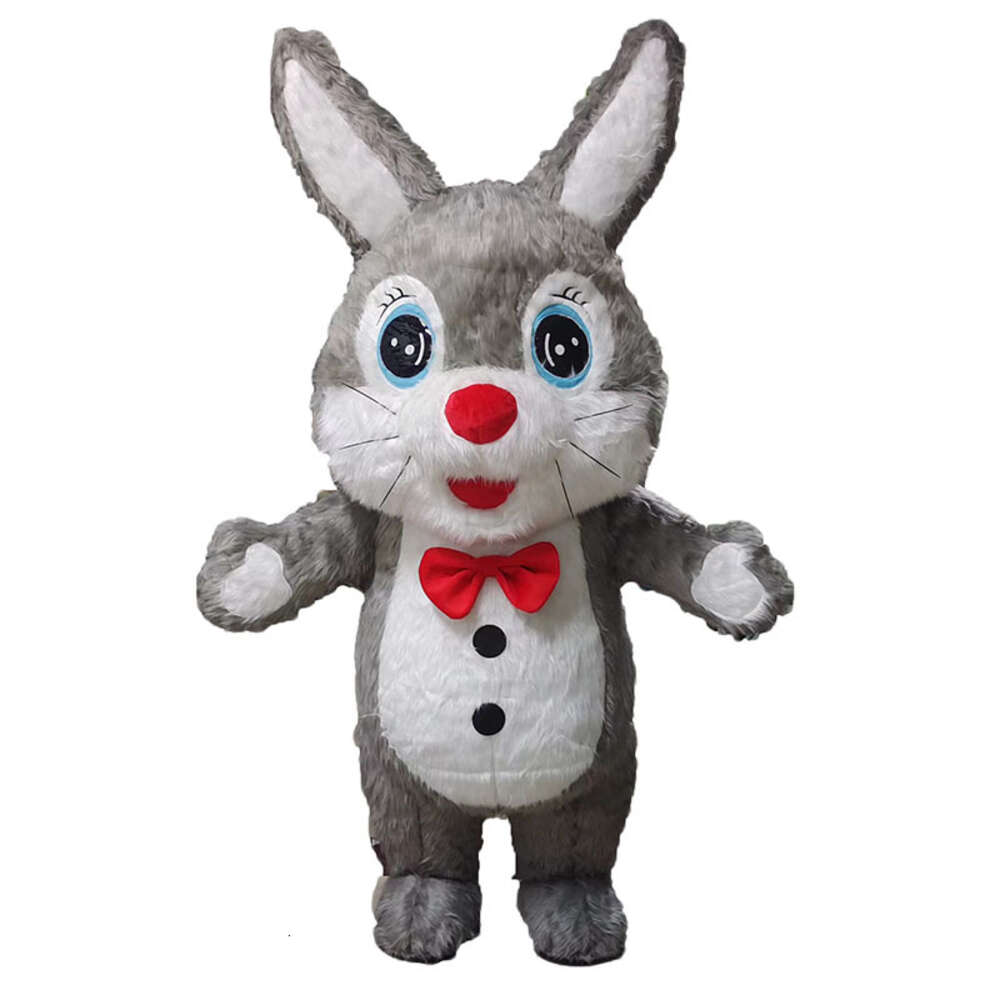 Mascot Costumes 2m/2.6m Iatable Rabbit Costume Adult Furry Hare Blow Up Mascot Suit Walking Easter Bunny Fancy Dress for Entertainments