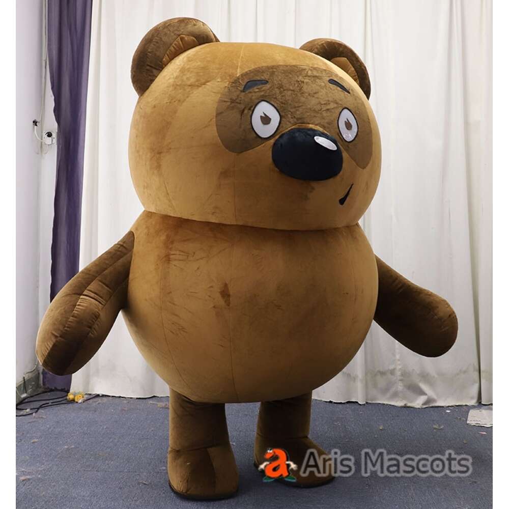 Mascot Costumes 2m Adult Bear Iatable Suit Full Body Wearable Walking Blow Up Mascot Costume Funny Stage Wear Character Dress Party