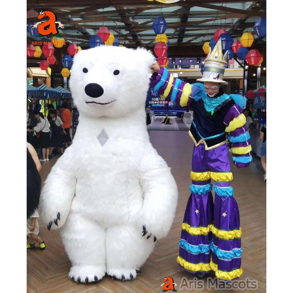 Mascot Costumes 3m Adult Huge Iatable Panda Costume Polar Bear Blow Up Suit Wearable Iated Walking Mascot Outfit Stage Wear Funny Dress