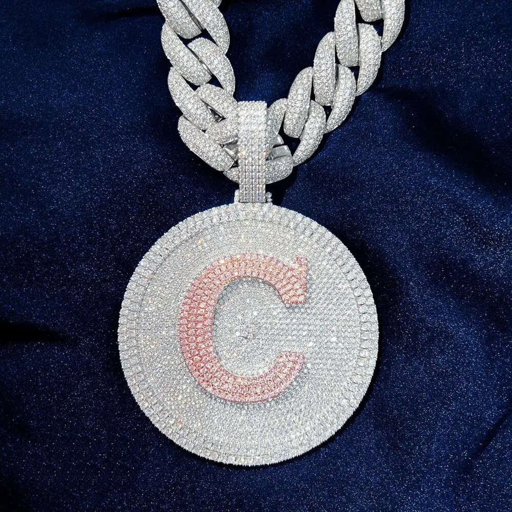 Selling Diy Jewelry Iced Out Moissanite Disc Pendant Bling Gra Certificate Lab Diamond Men Jewelry