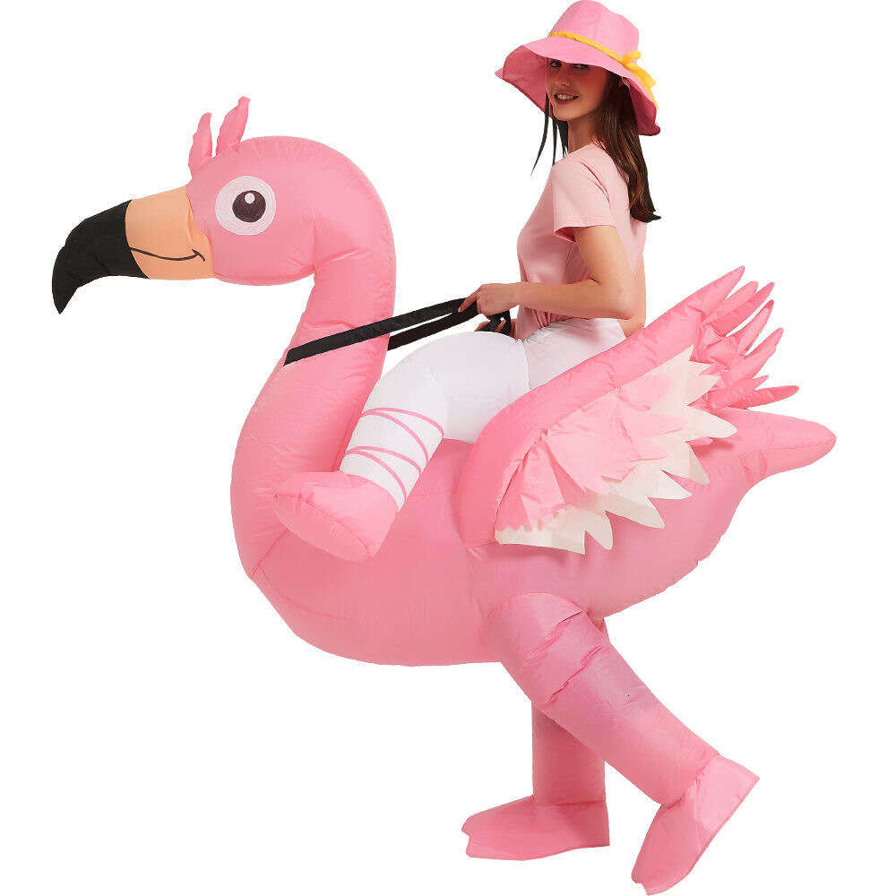 Mascot Costumes Adult Riding Costume Iatable Suit Advertising Blow Up Flamingo Dress for Entertainments