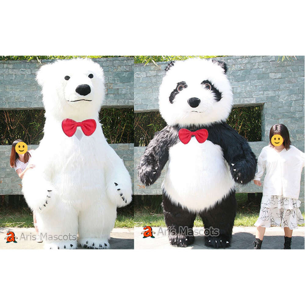 Mascot Costumes 3m Adult Huge Iatable Panda Costume Polar Bear Blow Up Suit Wearable Iated Walking Mascot Outfit Stage Wear Funny Dress