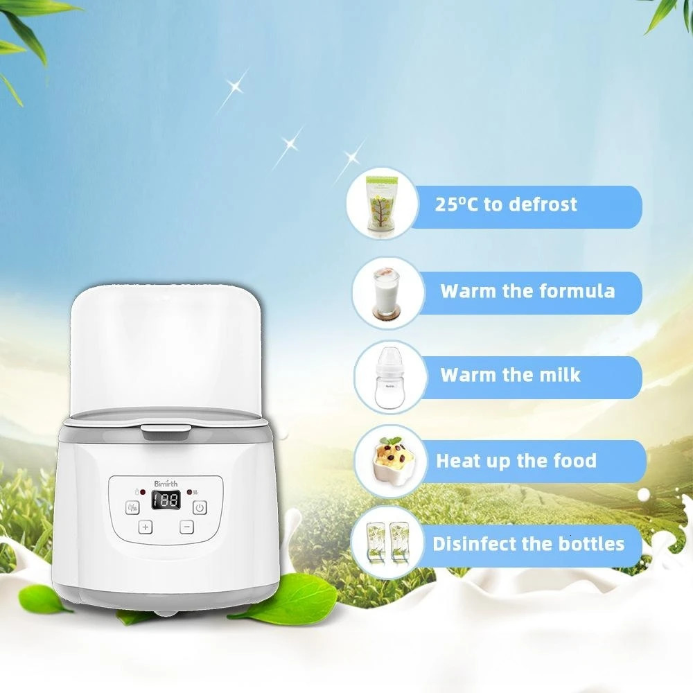 Electric Baby Double Bottle Warmer Sterilizer Defrost Formula Milk Heat Food LED Display Easy To Operate Heater 240322
