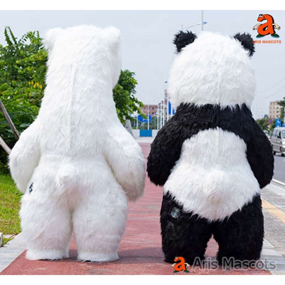 Mascot Costumes 3m Adult Huge Iatable Panda Costume Polar Bear Blow Up Suit Wearable Iated Walking Mascot Outfit Stage Wear Funny Dress